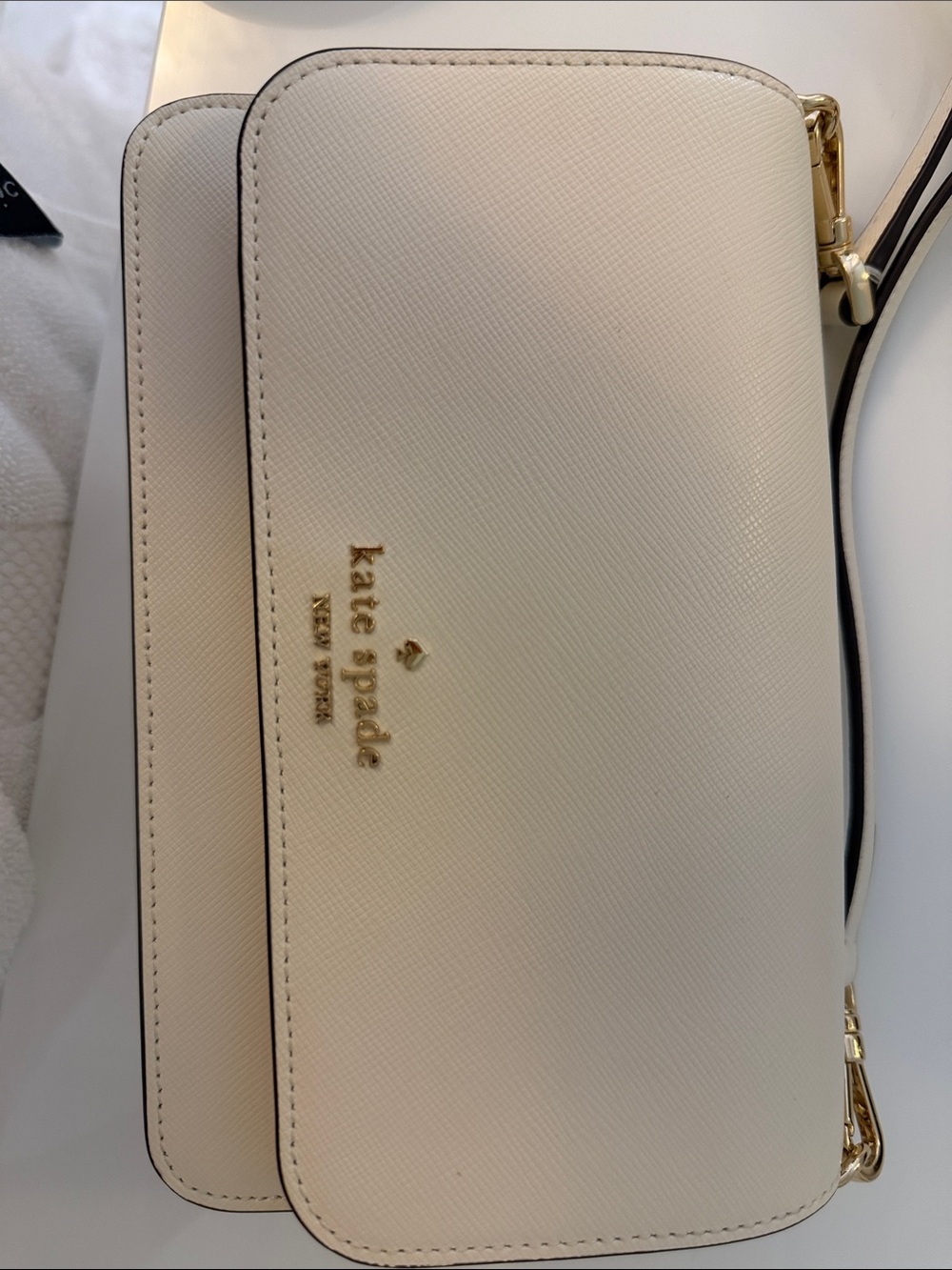 kate spade Ivory Leather Crossbody with Gold Chain - Picture 12 of 12